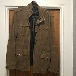 Men's LS Goat Suede Military Guess Jacket. NWT